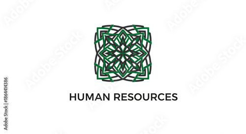 Abstract Geometric Logo for Human Resources Department and Employment Solutions