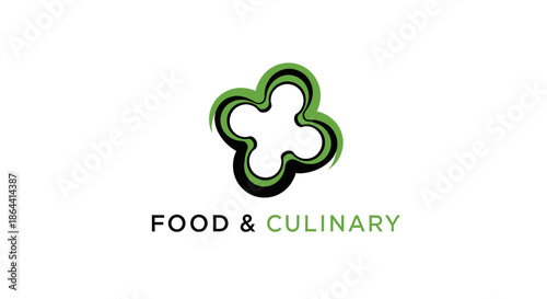 Abstract Geometric Logo for Food and Culinary Businesses on White Background