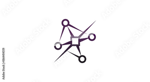 Abstract Geometric Network Design In Purple On White Background For Any Concept Application