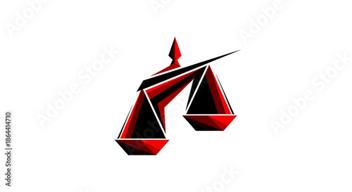 Abstract Geometric Scales Symbolizing Justice, Law, And Balanced Decision Making Process