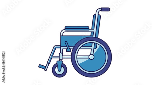 Modern accessible mobility device representing wheelchair for disabled individuals in vivid style
