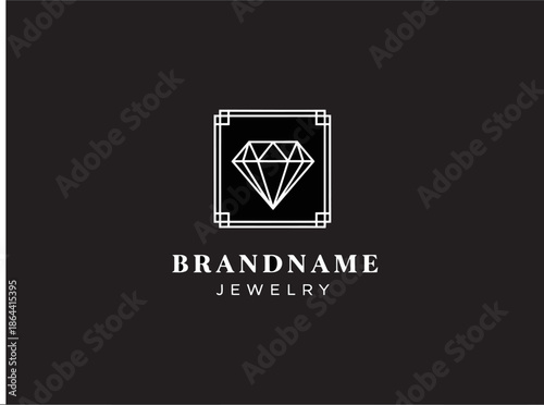 Diamond Jewelry Logo Design Template.