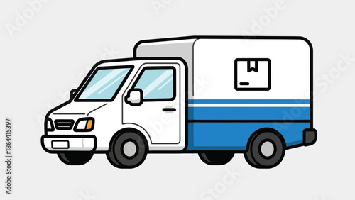 Wallpaper Mural Simple Delivery Van Illustration Focused on Logistics and Transport Torontodigital.ca