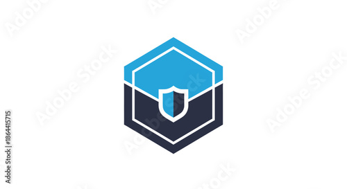Abstract Geometric Shield Emblem Logo Concept for Security, Protection, And Safety Identity