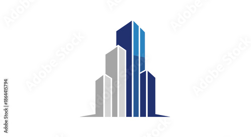 Abstract Geometric Skyscraper Concept Illustrating City Architecture and Corporate Design