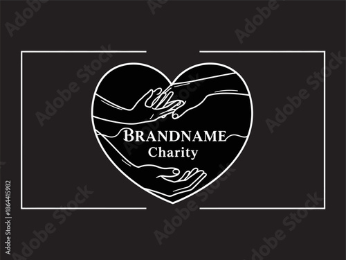 Hands Holding Heart Charity Logo Design.