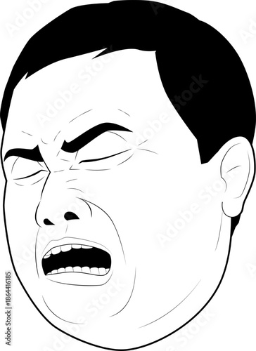 叫び顔の男性②