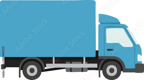 Vector Illustration of a Delivery Truck in a Flat Design Style for Logistics and Transportation