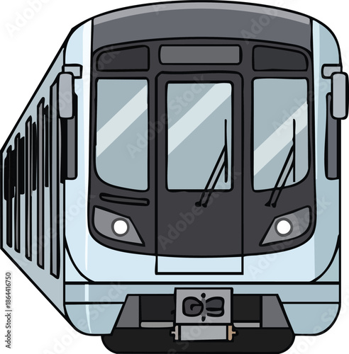 Modern commuter train illustration for urban transit designs