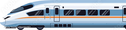 Sleek High-Speed Train Modern Rail Transportation Illustration