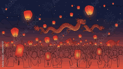 Chinese lantern festival dragon