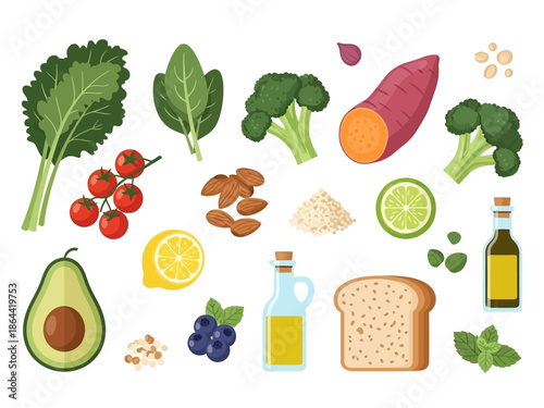 Nutritious Vegan Food Colorful Vegetables and Healthy Ingredients