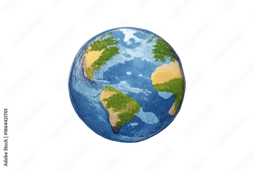 Fototapeta premium Earth globe representing global ecology, environment, nature, and sustainability, world map on transparent background