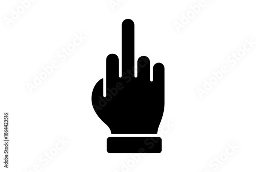 Hand gesture with index finger extended isolated on white background, Vector, illustration