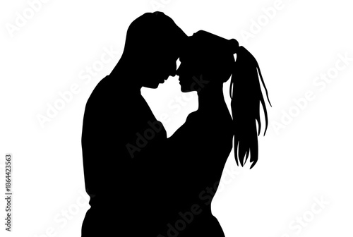Intimate couple embrace isolated on white background, Vector, illustration