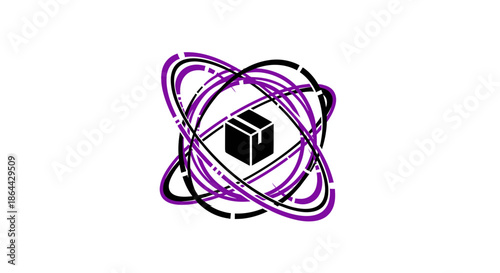 Abstract Graphic Representing Shipping, Logistics, And Modern Delivery Processes Innovation