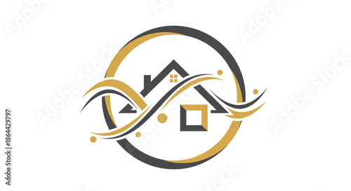 Abstract House Design Symbolizing Home Security and Real Estate Offering New Possibilities