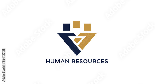 Abstract Human Resources Logo Representing Company Core Values And Employee Relations
