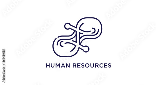 Abstract Human Resources Logo Representing Recruitment and Teamwork Seamlessly Presented