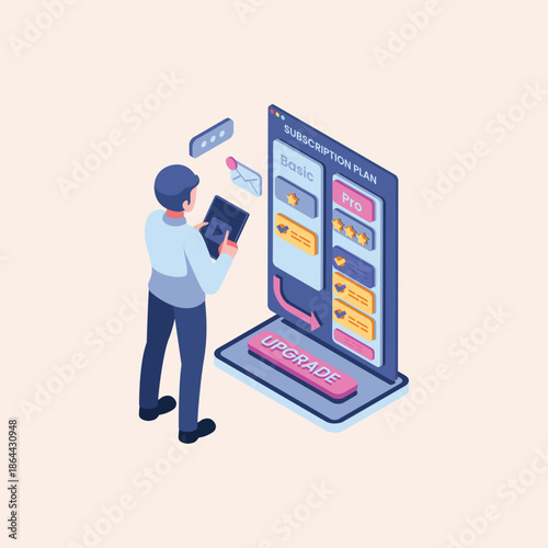 Navigating the Digital Realm A User's Journey Through Subscription Plans and Service Upgrades on a Modern Mobile Interface