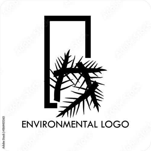 Abstract  Leaf  Logo for Eco-Friendly Brand, Natural Organic Wreath Icon for Environmental Identity