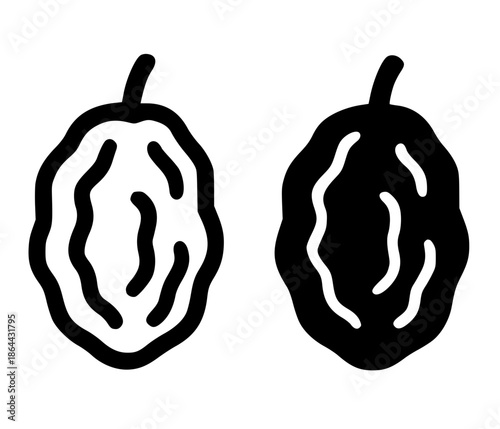 Raisin illustration icon, outline and silhouette style
