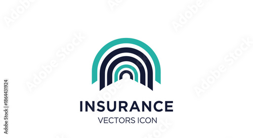 Abstract Insurance Icon Depicting Protection and Security with Stylish Modern Design