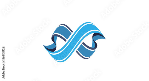 Abstract Infinity Loop Ribbon Symbol Suggesting Connection, Collaboration, and Continuous Process