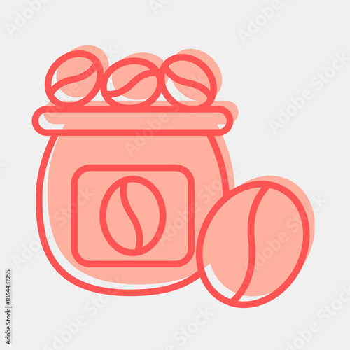 Icon coffee bean. Coffee shop elements. Icon in two tone style.