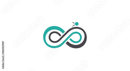 Abstract Infinity Symbol Design with a Person, Representing Endless Potential and Growth