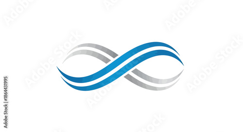 Abstract Infinity Symbol Design with Blue and Gray Curves for Digital Ventures