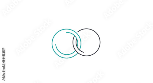 Abstract Interlocked Circles Symbolizing Connection, Synergy, and Unity in Minimalist Design