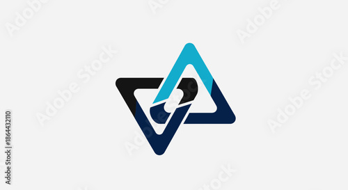 Abstract Interconnected Triangle Logo Design Representing Synergy and Connectivity Concept