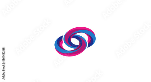 Abstract Intertwined Rings Symbolizing Connection, Unity, and Seamless Collaboration