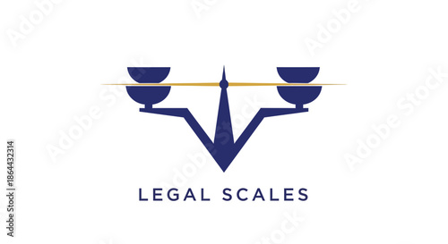 Abstract Legal Scales Emblem Demonstrating Law, Justice, Equality, and Court System