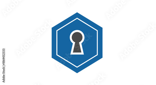 Abstract Keyhole Icon Designs Representing Security in Digital Platforms and Access Control
