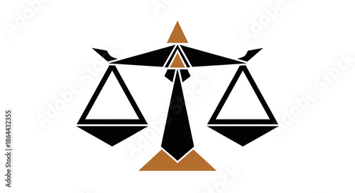 Abstract Justice Scales Emblem Depicting Fairness and Equanimity Concept