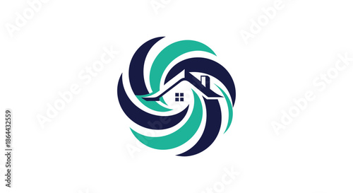 Abstract Logo Representing Home, Shelter, Stability, and Sustainable Development Design
