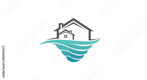 Abstract Logo Representing Home, Shelter, Stability, And Real Estate Concepts