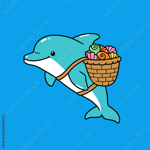 Funny cartoon ice cream cone character in a cute and colorful illustration style