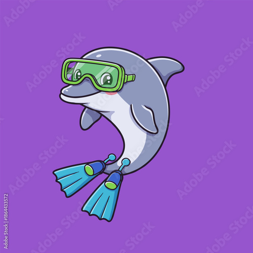 Funny cute cartoon parrot character smiling in a colorful vector illustration isolated on white