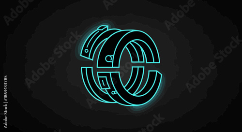 Abstract Neon Logo Design Suggesting Modernity and Technological Advancement