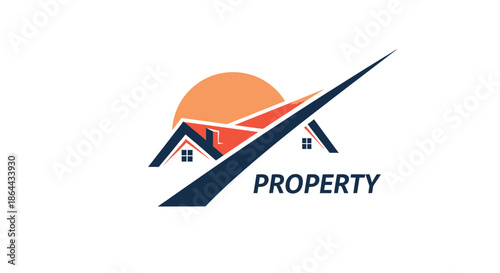 Abstract Real Estate Logo Design Depicting Housing, Property, and Investment Concepts