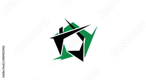 Abstract Pentagonal House Representing Ideas, Innovation, and Growth Symbolically