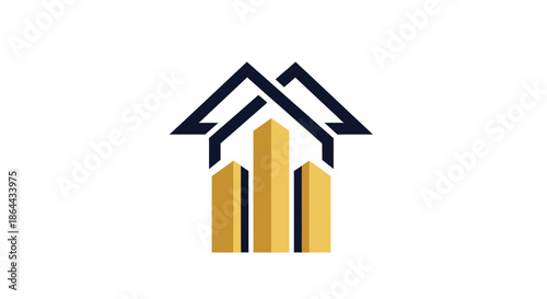 Abstract Real Estate Logo Design For Commercial Buildings and Property Development Branding
