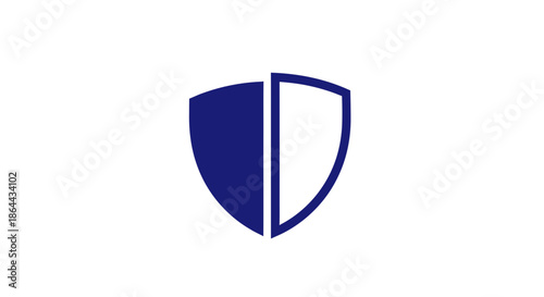Abstract Protection Symbol Featuring Bold Blue And White Design For Modern Applications
