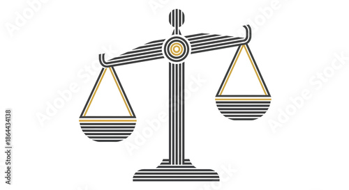 Abstract Representation Of Balance And Justice In Clean Geometric Illustration Design