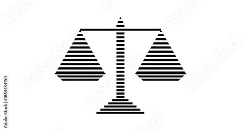 Abstract Representation Of Justice And Legal Balance With Geometric Lines Design