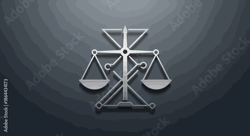 Abstract Representation Of Justice Symbol Weighing Equilibrium And Fairness Concept