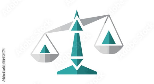 Abstract Representation Of Law And Justice With Geometric Equilibrium Visualisation